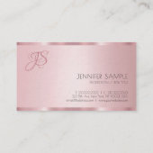Mit Monogramm Moderne Elegante Rose Gold Premium D Visitenkarte (Rückseite)