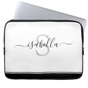 Mit Monogramm Moderne Elegante Schrift Laptopschutzhülle