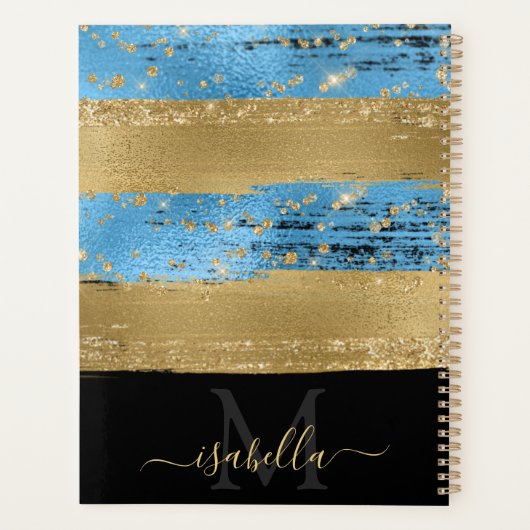 Mit Monogramm Moderne Elegante Schrift Planer (Rückseite)