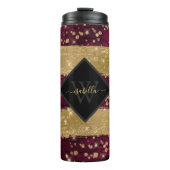 Mit Monogramm moderne Glitzer Thermosbecher (Vorderseite)