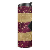 Mit Monogramm moderne Glitzer Thermosbecher (Nach links gedreht)