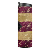 Mit Monogramm moderne Glitzer Thermosbecher (Nach rechts gedreht)