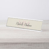 Mit Monogramm moderne Kalligrafiebezeichnungen Ini Schreibtischnamensplakette (Vorderseite )