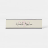 Mit Monogramm moderne Kalligrafiebezeichnungen Ini Schreibtischnamensplakette (Vorderseite )