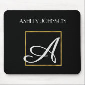 Mit Monogramm moderne Mouse Pad mit Goldfolie Mousepad (Vorne)