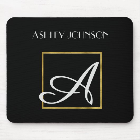 Mit Monogramm moderne Mouse Pad mit Goldfolie Mousepad (Vorne)