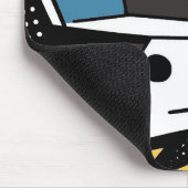 Mit Monogramm Moderne rote und schwarze Geometrie Mousepad (Ecke)