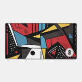 Mit Monogramm Moderne rote und schwarze Geometrie  Schreibtischunterlage (Vorderseite)