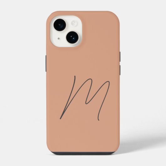 Mit Monogramm moderne Schlichte Anfangsskripte iPhone Hülle (Rückseite)