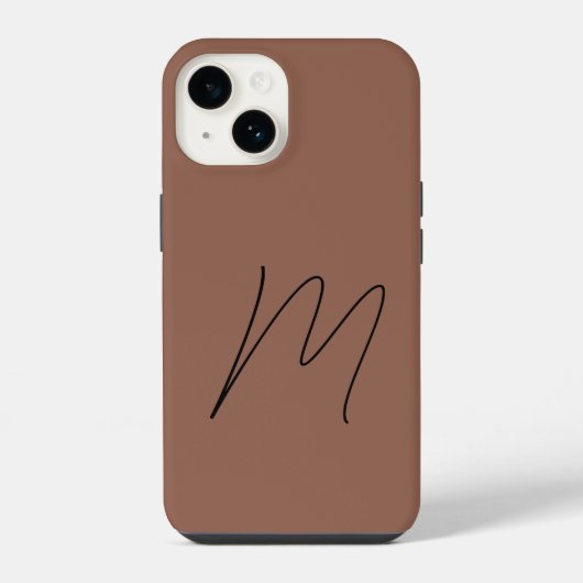Mit Monogramm moderne Schlichte Anfangsskripte iPhone Hülle (Rückseite)