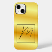 Mit Monogramm Moderne Schlichte Erstgoldfarbe Case-Mate iPhone Hülle (Rückseite)