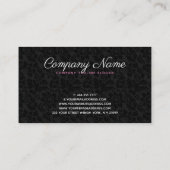Mit Monogramm, moderne Schwarz-Weiß-Damasken Visitenkarte (Rückseite)