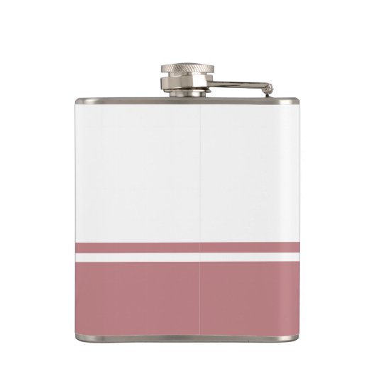 Mit Monogramm moderne Script-Dusty-Rose Flachmann (Rückseite)