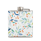 Mit Monogramm Moderne Wasserfarben Botanisches Mus Flachmann (Rückseite)