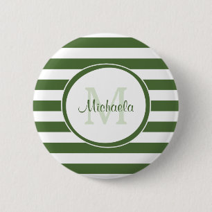 Mit Monogramm, moderne, weitläufige Waldstreifen Button
