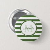 Mit Monogramm, moderne, weitläufige Waldstreifen Button (Vorne & Hinten)