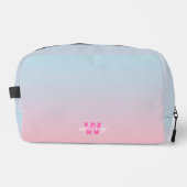 Mit Monogramm, moderner Chic Pink Blue Pastel Ombr Waschbeutel (Vorderseite)