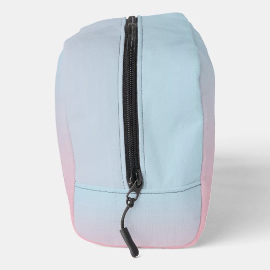 Mit Monogramm, moderner Chic Pink Blue Pastel Ombr Waschbeutel (Rechts)