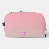 Mit Monogramm, moderner Chic Pink Pastel Ombre Waschbeutel (Vorderseite)