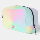Mit Monogramm moderner Chic Rainbow Pastel Ombre Waschbeutel (Rechte Ecke)