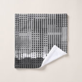 Mit Monogramm Moderner Luxus Grau Abstrakt Badhandtuch Set (Waschlappen)