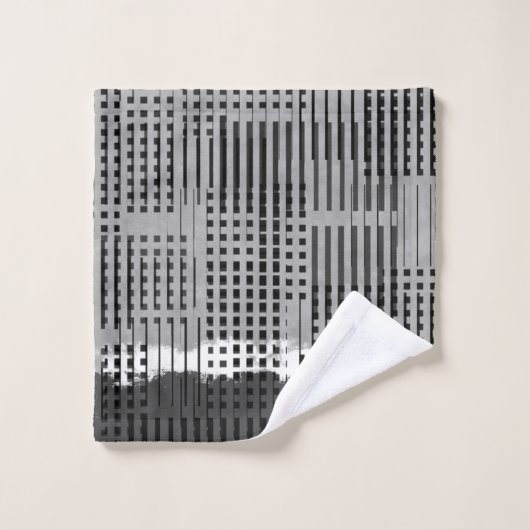 Mit Monogramm Moderner Luxus Grau Abstrakt Badhandtuch Set (Waschlappen)