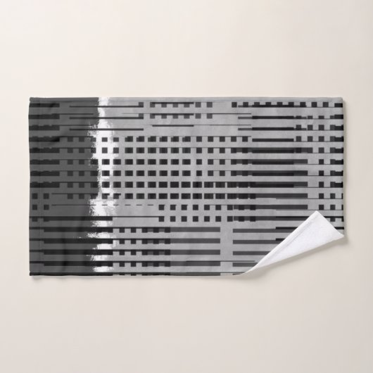 Mit Monogramm Moderner Luxus Grau Abstrakt Badhandtuch Set (Handtuch)