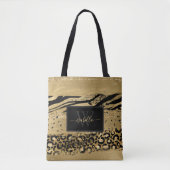 Mit Monogramm moderner Script-Gold-Glitzer Tasche (Vorderseite)