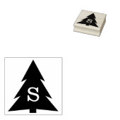 Mit Monogramm moderner Weihnachtsbaum Gummistempel (Stempel)