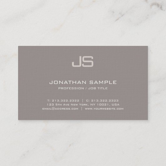 Mit Monogramm modernes Berufliches Template Visitenkarte (Rückseite)