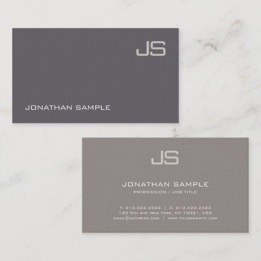 Mit Monogramm modernes Berufliches Template Visitenkarte (Vorne/Hinten)
