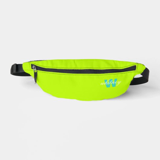Mit Monogramm, modernes Chic Lime Green Bauchtasche (Vorderseite)