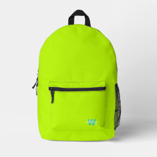 Mit Monogramm, modernes Chic Lime Green Bedruckter Rucksack
