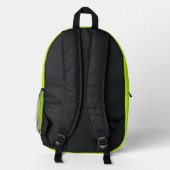 Mit Monogramm, modernes Chic Lime Green Bedruckter Rucksack (Rückseite)