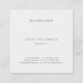 Mit Monogramm Modernes, einfaches Berufliches Eleg Quadratische Visitenkarte (Rückseite)