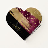 Mit Monogramm Modernes, elegantes Herzbuch Notizblock (Rückseite)