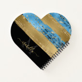 Mit Monogramm Modernes, elegantes Herzbuch Notizblock (Rückseite)