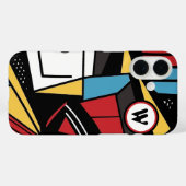 Mit Monogramm Modernes geometrisches Abstrakt Case-Mate iPhone Hülle (Rückseite (Horizontal))