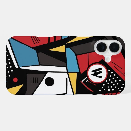 Mit Monogramm Modernes geometrisches Abstrakt iPhone Hülle (Rückseite (Horizontal))