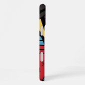 Mit Monogramm Modernes geometrisches Abstrakt iPhone Hülle (Rechte Seite)