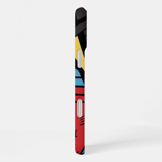 Mit Monogramm Modernes geometrisches Abstrakt iPhone Hülle (Rechte Seite)