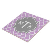 Mit Monogramm modernes Grau- und Lilac-Lattice-Mus Fliese (Seite)