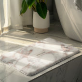 Mit Monogramm modernes Imitat Rose-Gold-Marmor Badematte