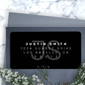 Mit Monogramm, modernes Rücksendesiegel Adressaufkleber