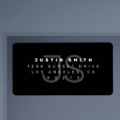 Mit Monogramm, modernes Rücksendesiegel Adressaufkleber