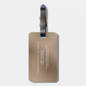 Mit Monogramm Modernes Schlichtes Minimalistisches Gepäckanhänger (Rückseite vertikal)