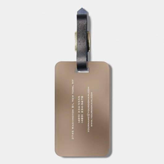 Mit Monogramm Modernes Schlichtes Minimalistisches Gepäckanhänger (Rückseite vertikal)