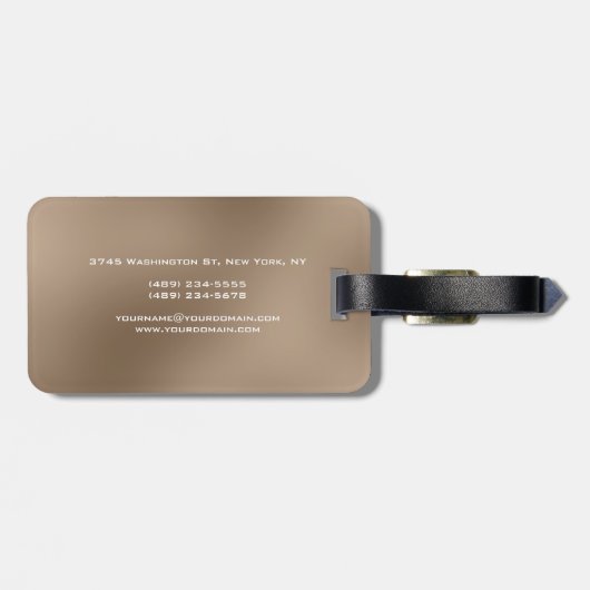 Mit Monogramm Modernes Schlichtes Minimalistisches Gepäckanhänger (Rückseite horizontal)