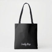 Mit Monogramm, modernes Schwarz mit benutzerdefini Tasche (Vorderseite)