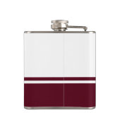 Mit Monogramm, modernes Script Burgundy Flachmann (Rückseite)
